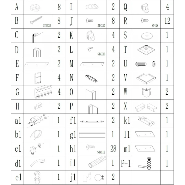 Душевой бокс квадратный NIDA L90FFS BRAVO (4уп.)