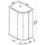 Душевой бокс ассиметричный левый REGA L120FFSL BRAVO (3уп.)