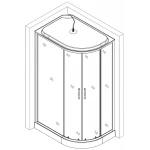 Душевой бокс ассиметричный левый REGA L120FFSL BRAVO (3уп.)