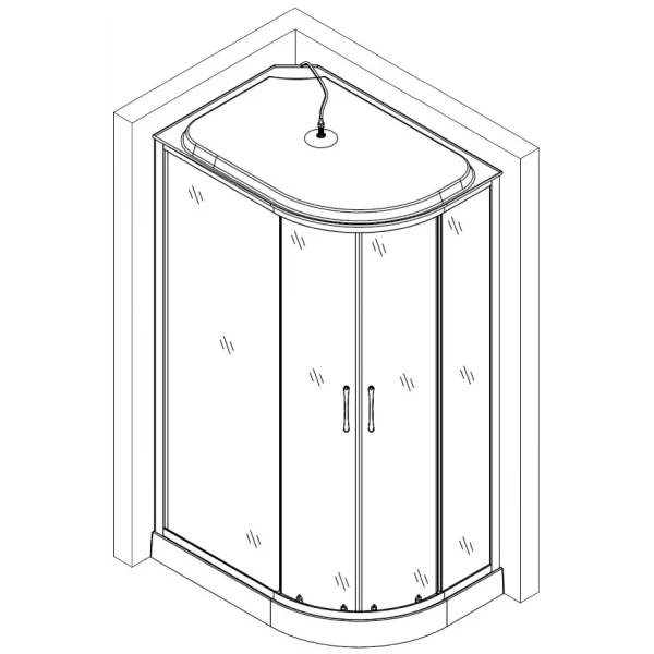 Душевой бокс ассиметричный левый REGA L120FFSL BRAVO (3уп.)