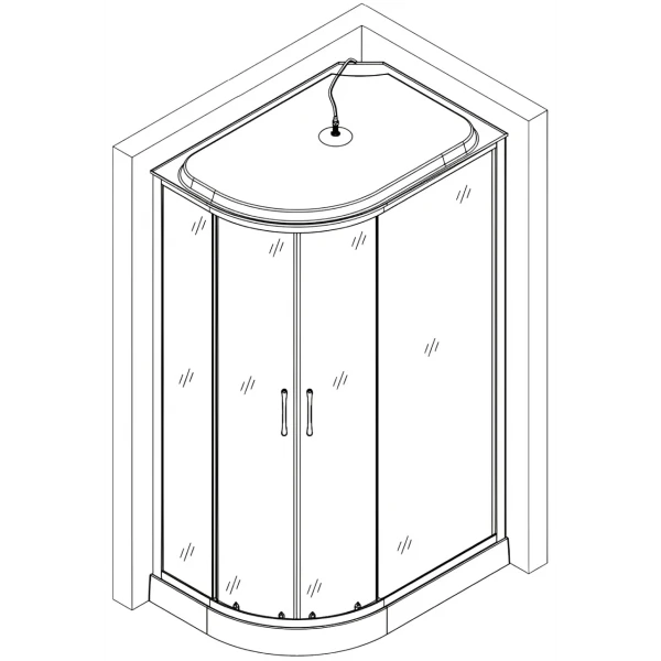 Душевой бокс ассиметричный правый REGA L120FFSR BRAVO (3уп.)