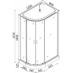 Душевой бокс ассиметричный правый REGA L120FFSR BRAVO (3уп.)