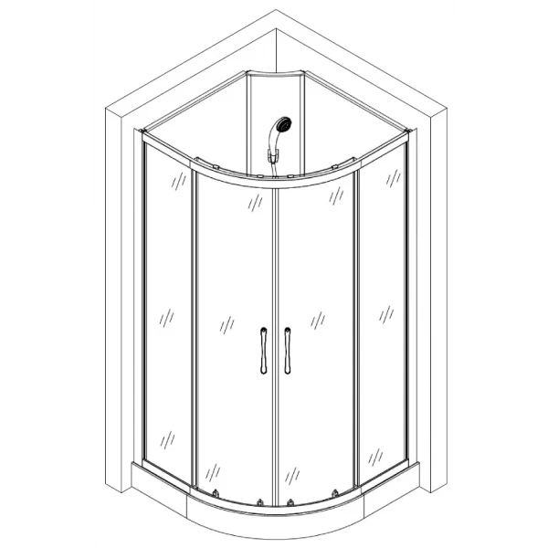 Душевой бокс полукруглый без крыши SAN L90GBB BRAVO (3уп.)