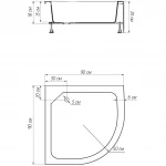 Душовий піддон півкруглий SLUPIA RM90F BRAVO (1уп.)