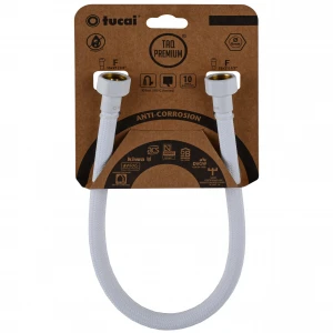 Шланг водяний TUCAI TAQ PREMIUM GRIF 1/2″x1/2″ BВ 0,3м.АНТИКОР. ACB HG-1212-300 (Білий Мат) 209971