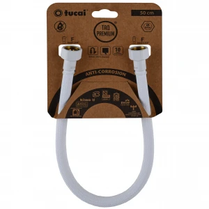 Шланг водяний TUCAI TAQ PREMIUM GRIF 1/2″x1/2″ BВ 0,5м.АНТИКОР. ACB HG-1212-500 (Білий Мат) 209973