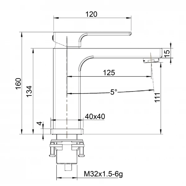Змішувач для умивальника Globus Lux PIANO GLPN-0401