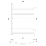 Рушникосушарка UNIO LD ЕU 700-500-7 BLK Драбинка Дуга електро чорна