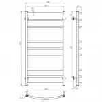 Рушникосушарка UNIO LDE ЕU 1000-500-9 BLK Драбинка Дуга Еліт електро чорна
