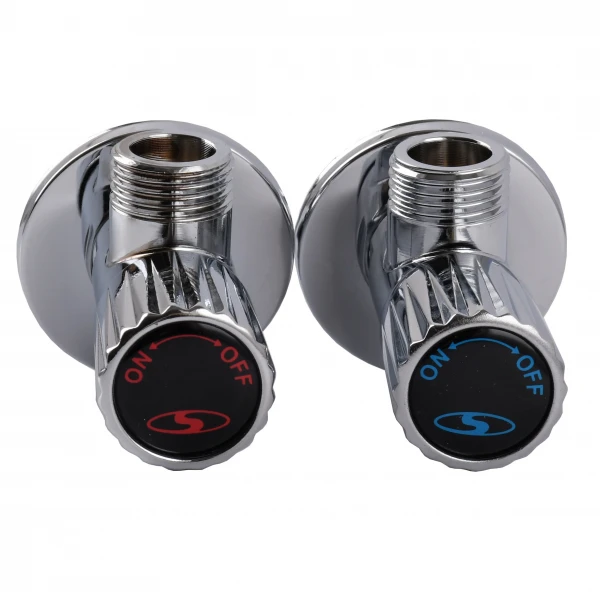 !!Набір кранів кутових кераміка SOLOMON EXCLUSIVE 1/2″X1/2″ 9889 (CHROM) (комплект2шт.)