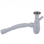 Сифон OPTIMUM11/2″*40 для умивальника та мийки з відведенням для пральної машини та гофротрубою 40*40/50 OPTI 13043