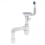 Сифон OPTIMUM 31/2″*40 для мийки з відведенням для прал маш, з круглим гнучким переливом та гнучкою трубою 40х40/50 OPTI 27243