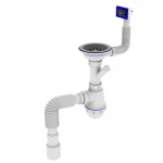 Сифон OPTIMUM 31/2″*40 для мийки з відведенням для прал маш, з прямокутним гнучким переливом та гнучкою трубою 40х40/50 OPTI  27343