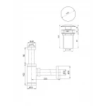 Сифон металевий з донним клапаном без переливу Globus Lux GS-32-105-03B