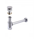 Сифон металевий з донним клапаном без переливу Globus Lux GS-32-105-03B