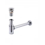 Сифон металевий з донним клапаном з переливом Globus Lux GS-32-105-03A