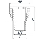 Врізання в бак 3/4″З нікельоване посилене NO304R OPTIMUM