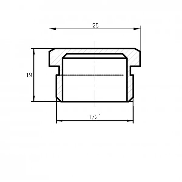 Заглушка 1/2″З нікельована під пломбу NC302P OPTIMUM