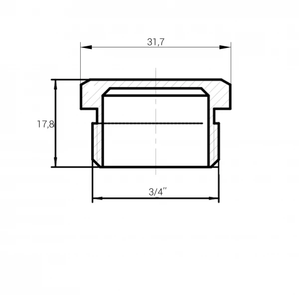 Заглушка 3/4″З нікельована під пломбу NC402P OPTIMUM