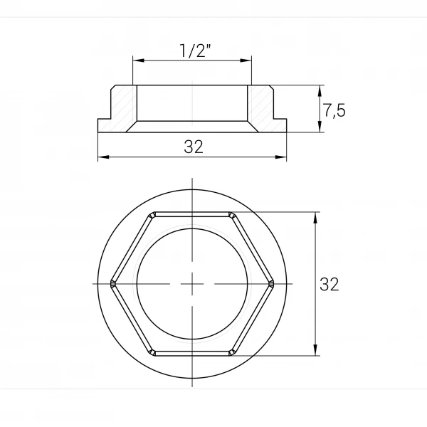 Контргайка-шайба 1/2″В никелированная NW331S OPTIMUM
