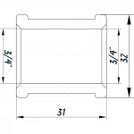 Муфта 3/4″ВВ никелированная NM441L OPTIMUM