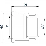 Муфта редукційна 1″х1/2″ВВ нікельована NM531L OPTIMUM