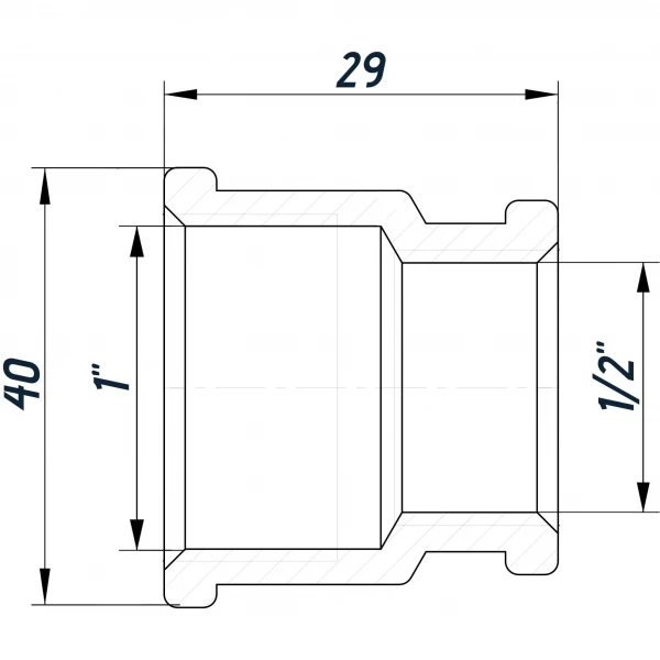 Муфта редукційна 1″х1/2″ВВ нікельована NM531L OPTIMUM