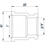 Муфта редукційна 1″х3/4″ВВ нікельована восьмигранна NM541O OPTIMUM