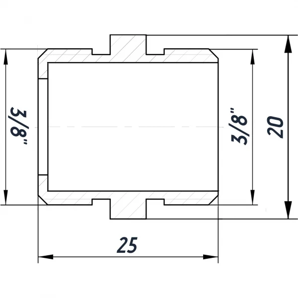 Ниппель 3/8″НН никелированный под прокладку NN222G OPTIMUM