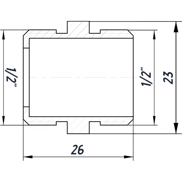 Ниппель 1/2″НН никелированный под прокладку NN332G OPTIMUM