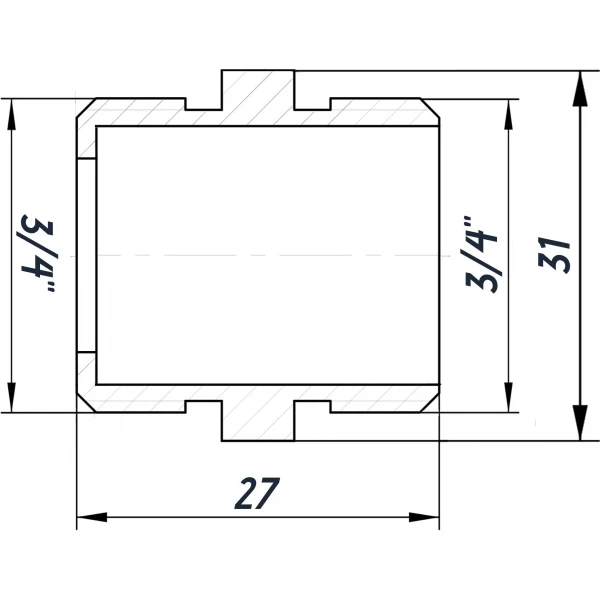 Ниппель 3/4″НН никелированный под прокладку NN442G OPTIMUM