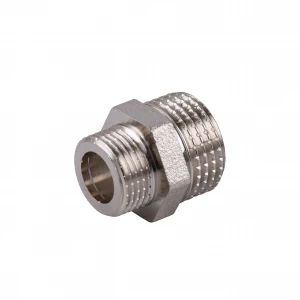 Ниппель редукционный 1/2″х3/8″НН никелированный под прокладку NN322G OPTIMUM