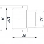 Ніпель редукційний 3/4″х1/2″ЗЗ нікельований під прокладку NN432G OPTIMUM