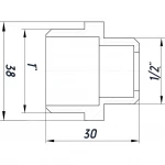 Ниппель редукционный 1″х1/2″НН никелированный под прокладку NN532G OPTIMUM