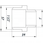 Ниппель редукционный 1 1/2″х1″НН никелированный NN752S OPTIMUM