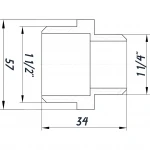 Ниппель редукционный 1 1/2″х1 1/4″НН никелированный NN762S OPTIMUM