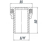 Врізання в бак 3/4″З латунне LO442S OPTIMUM