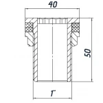 Врезка в бак 1″Н латунная LO552S OPTIMUM