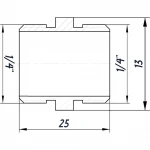 Ніпель 1/4″ЗЗ латунний LN112S OPTIMUM