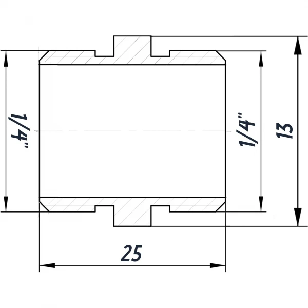 Ніпель 1/4″ЗЗ латунний LN112S OPTIMUM
