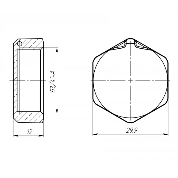 Заглушка 3/4″В латунна під пломбу LC401P OPTIMUM