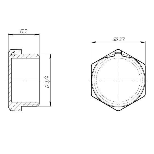 Заглушка 3/4″З латунна під пломбу LC402P OPTIMUM
