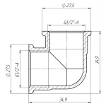 Угольник 1/2″ВВ латунный LL331S OPTIMUM