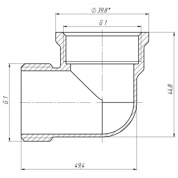 Угол 1″ВН латунный LL553S OPTIMUM