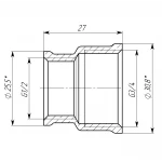 Муфта редукционная 3/4″х1/2″ВВ латунная LM431S OPTIMUM
