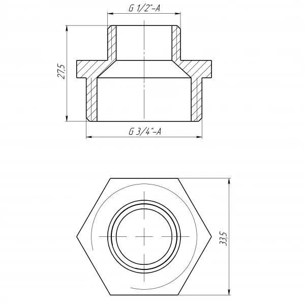 Ниппель редукционный 1″х1/2″НН латунный LN532S OPTIMUM