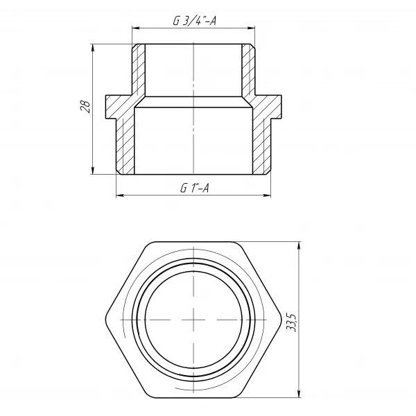 Ниппель редукционный 1″х3/4″НН латунный LN542S OPTIMUM