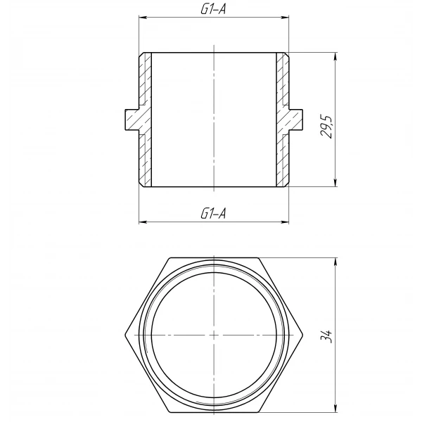 Ниппель 1″НН латунный LN552S OPTIMUM