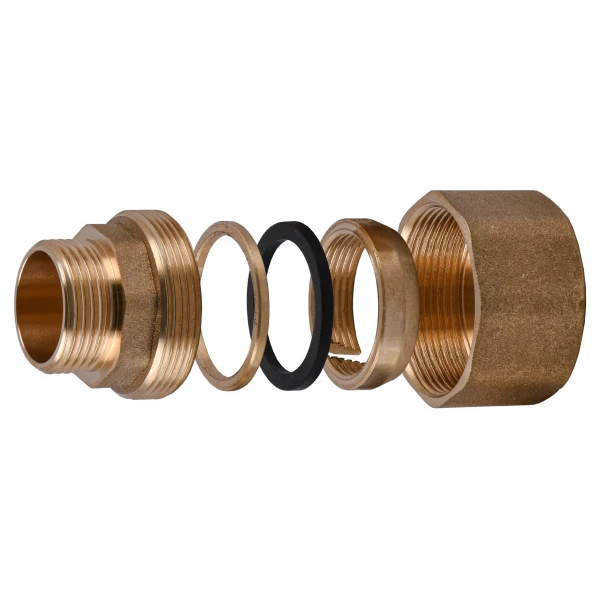 Соединение зажимное прямое для трубы Ø22мм 1/2″Н латунное LS332S OPTIMUM