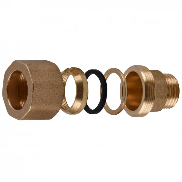 З'єднання зажимне пряме для труби Ø28мм 3/4″З латунне LS442S OPTIMUM